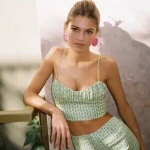 Zara Printed Bustier Corset Style Crop‎ Top Size Xlarge